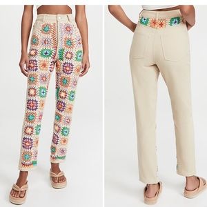 NWOT! Free People Crochet Zuri Mom Jeans  (NEVER WORN)